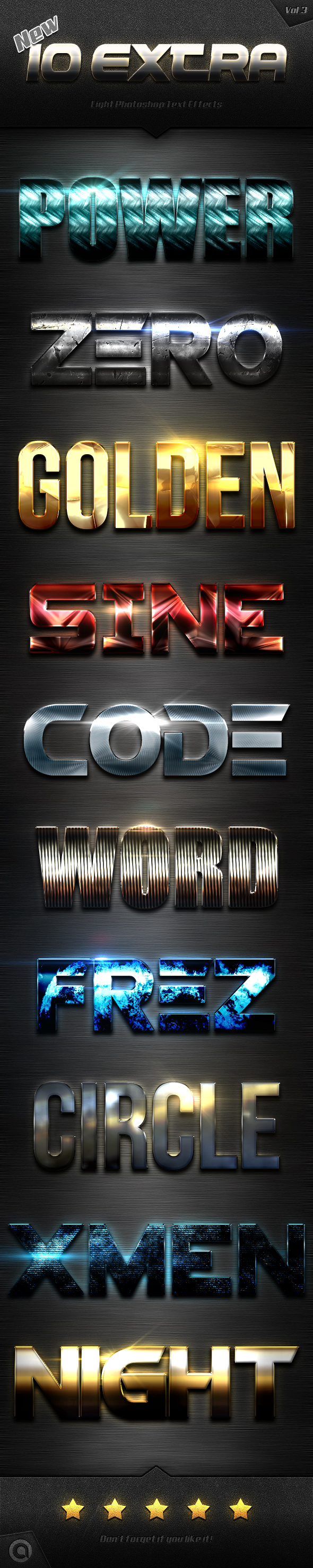 New 10 Extra Light Text Effects Vol.3 - Styles Photoshop