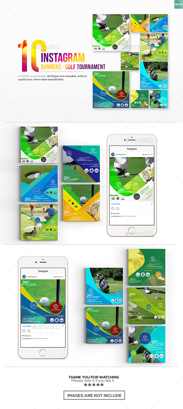 10 InstagramPost Banner-Golf Tournament - Banners & Ads Web Elements
