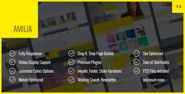 Amilia - Multipurpose One & Multi Page WP Theme - Business Corporate