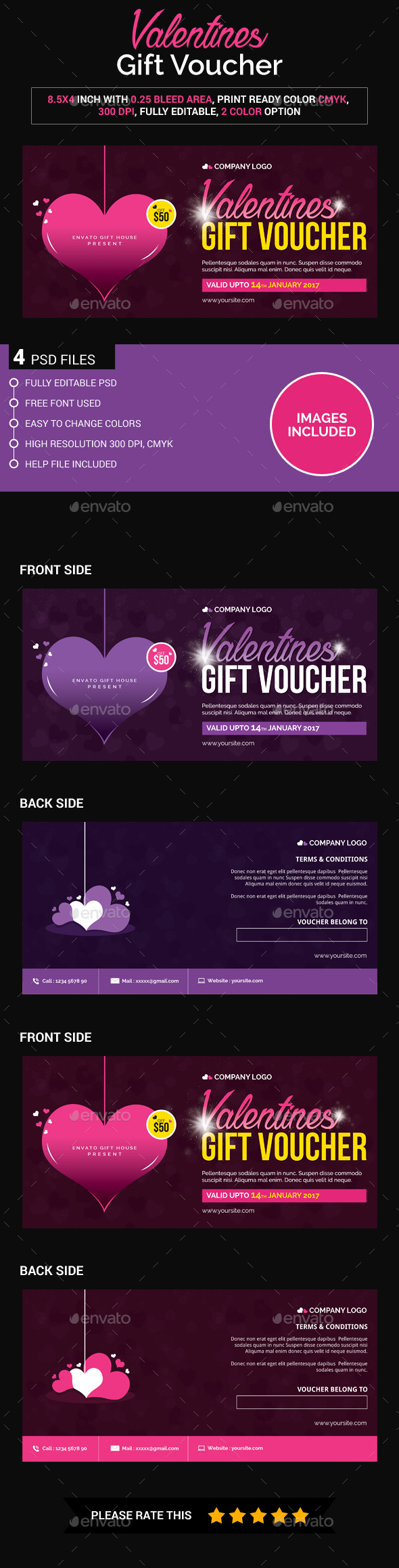 Valentines Gift Voucher - Loyalty Cards Cards & Invites