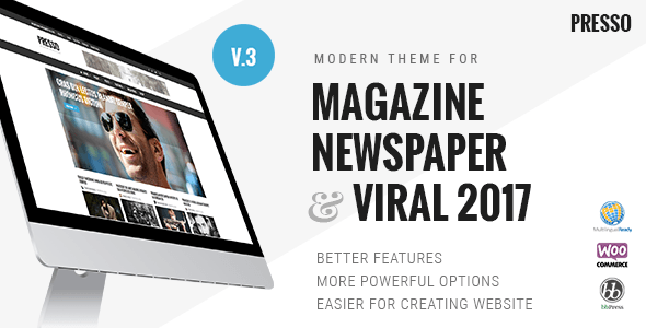 PRESSO - Modern Magazine / Newspaper / Viral Theme - Blog / Magazine WordPress