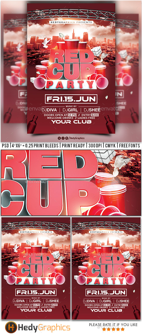 Red Cup Party - Flyer - Events Flyers