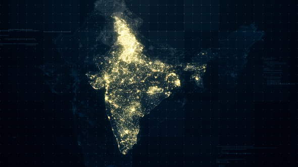 India Map Night Lighting Rollback 4K