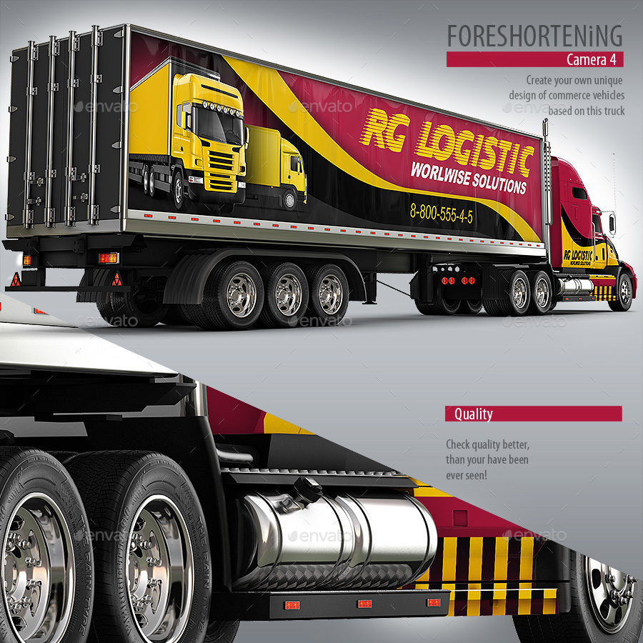 Download Semi-Trailer Truck Mock-up Based Mack Pinnacle by ...