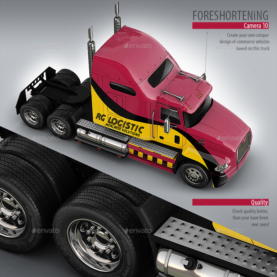 Semi-Trailer Truck Mock-up Based Mack Pinnacle by ...