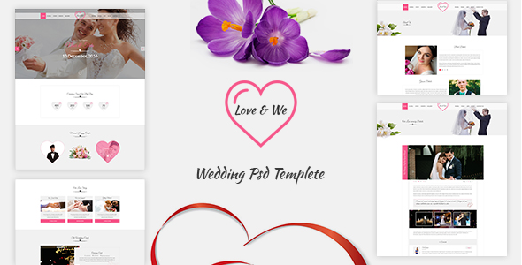 Love & We Wedding PSD Template