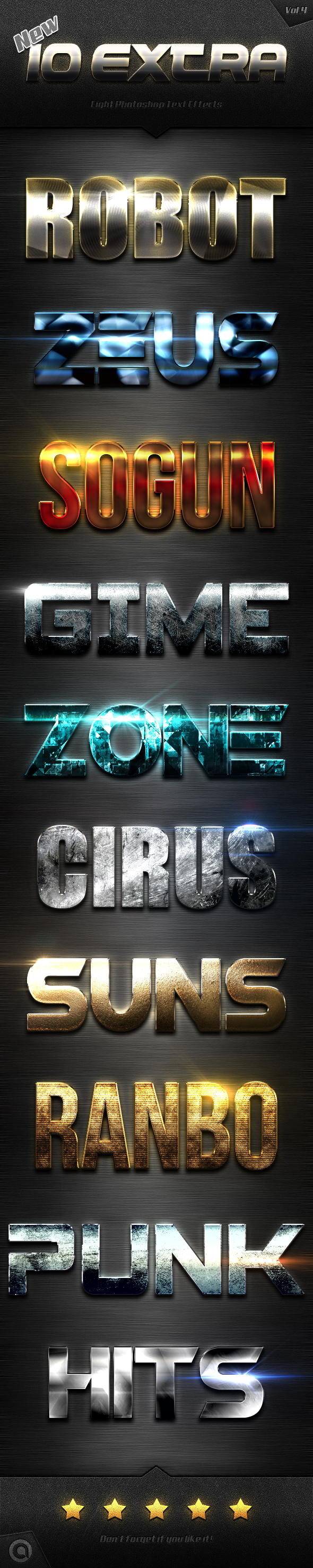 New 10 Extra Light Text Effects Vol.4 - Styles Photoshop