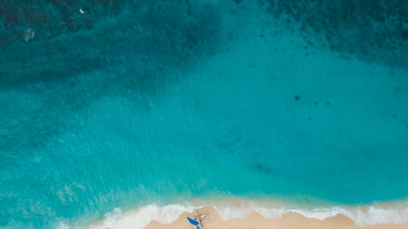Aerial View Beautiful Beach on Tropical Island. Boracay Island Philippines alt