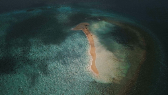Aerial View Beautiful Beach on Tropical Island. Camiguin Island Philippines. alt