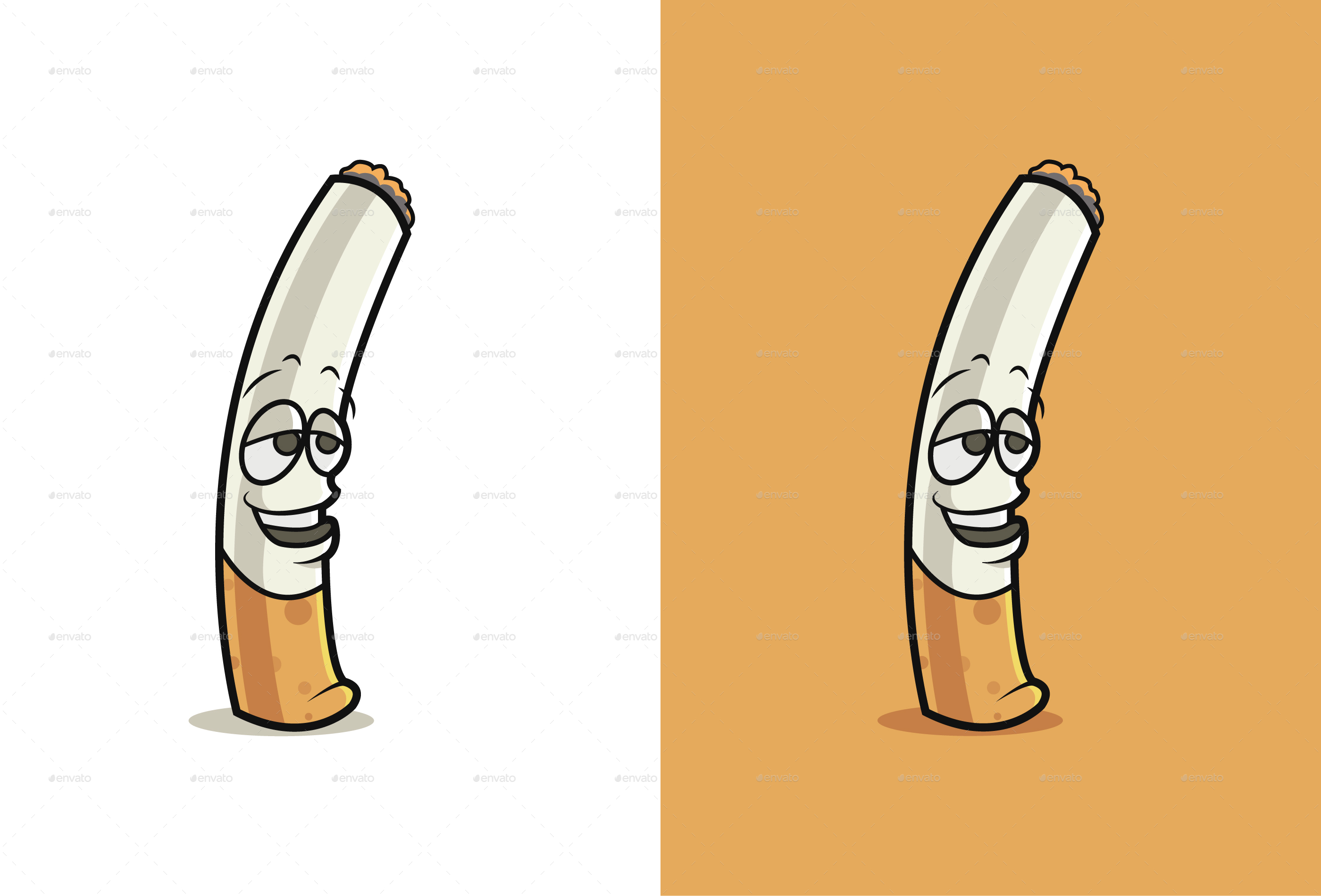 cartoon cigarette emoji set