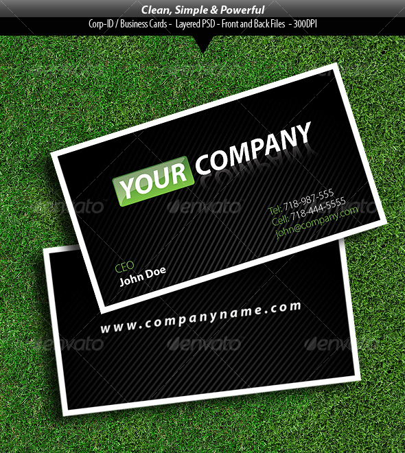 Clean, Simple, and Powerful Business Card - Corporate Business Cards