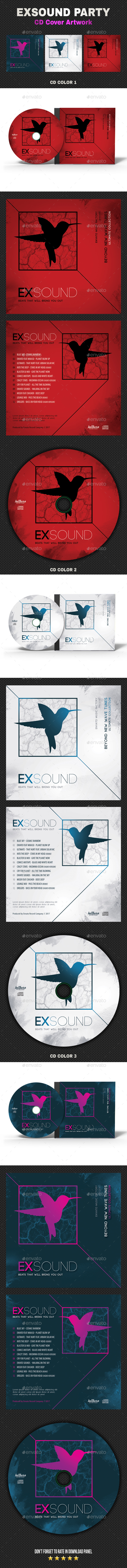 Exsound Music CD Cover V2 - CD & DVD Artwork Print Templates