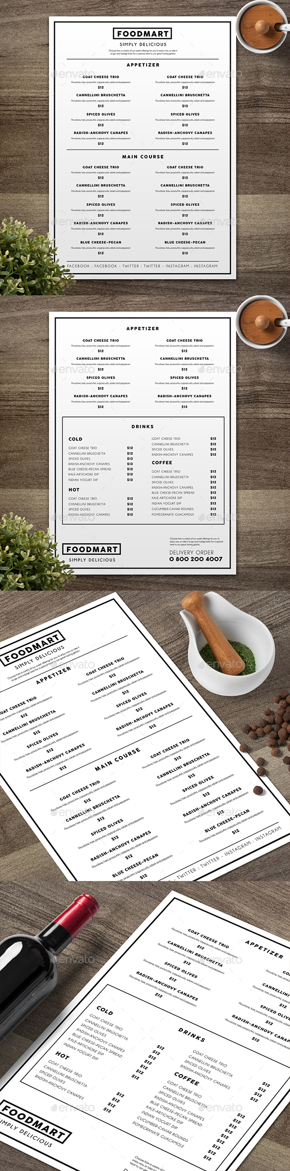Simple Restaurant Menu 04 - Food Menus Print Templates