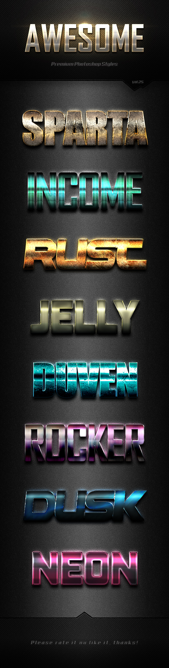 Photoshop Text Effects Vol.25 - Text Effects Styles