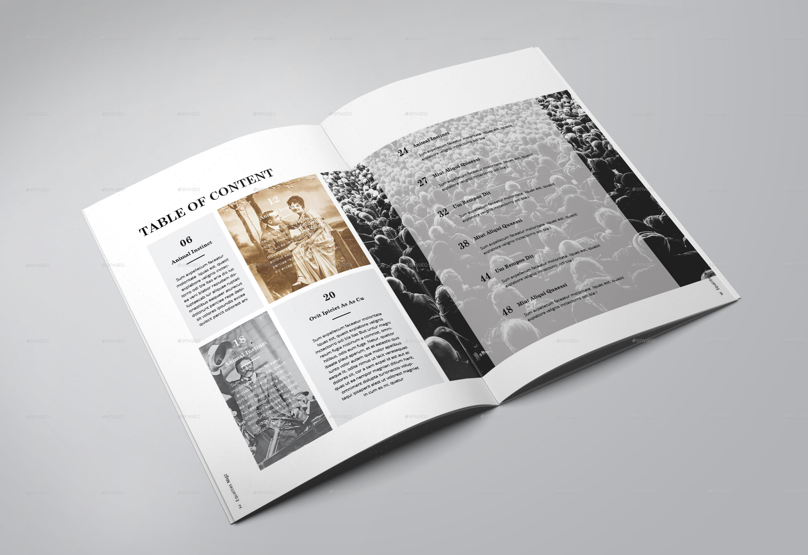 Clean Black &amp; White Magazine in Magazine Templates - product preview 2