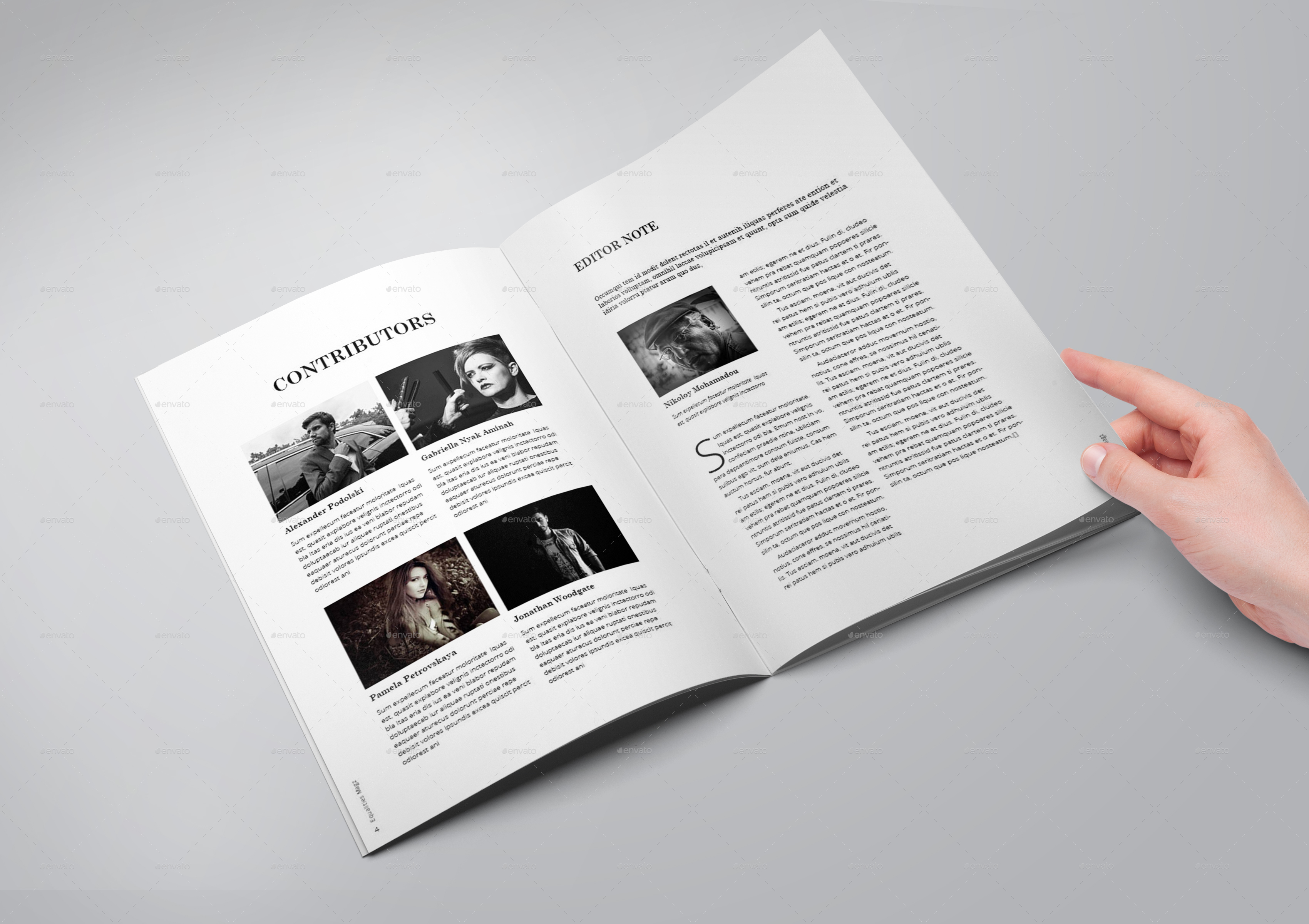 Clean Black &amp; White Magazine in Magazine Templates - product preview 3