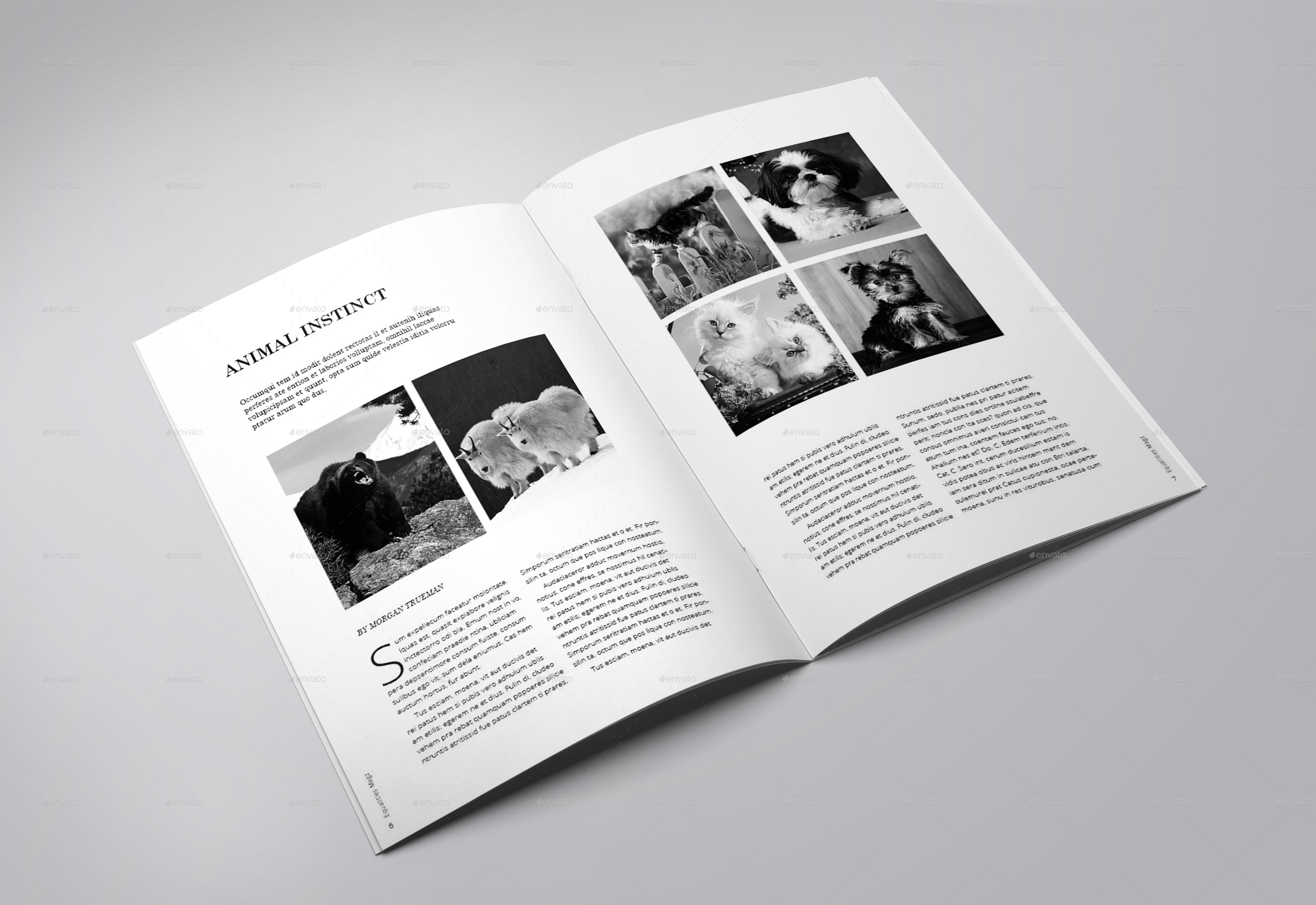 Clean Black &amp; White Magazine in Magazine Templates - product preview 4