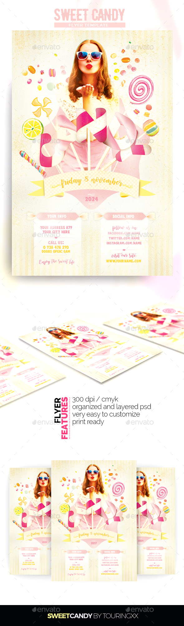 Sweet Candy Flyer Template - Events Flyers