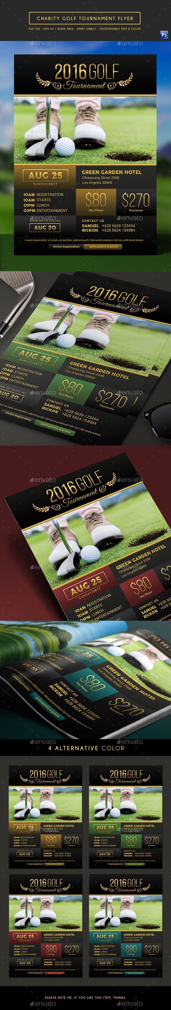 Elegant Charity Golf Tournament Flyer - Sports Events