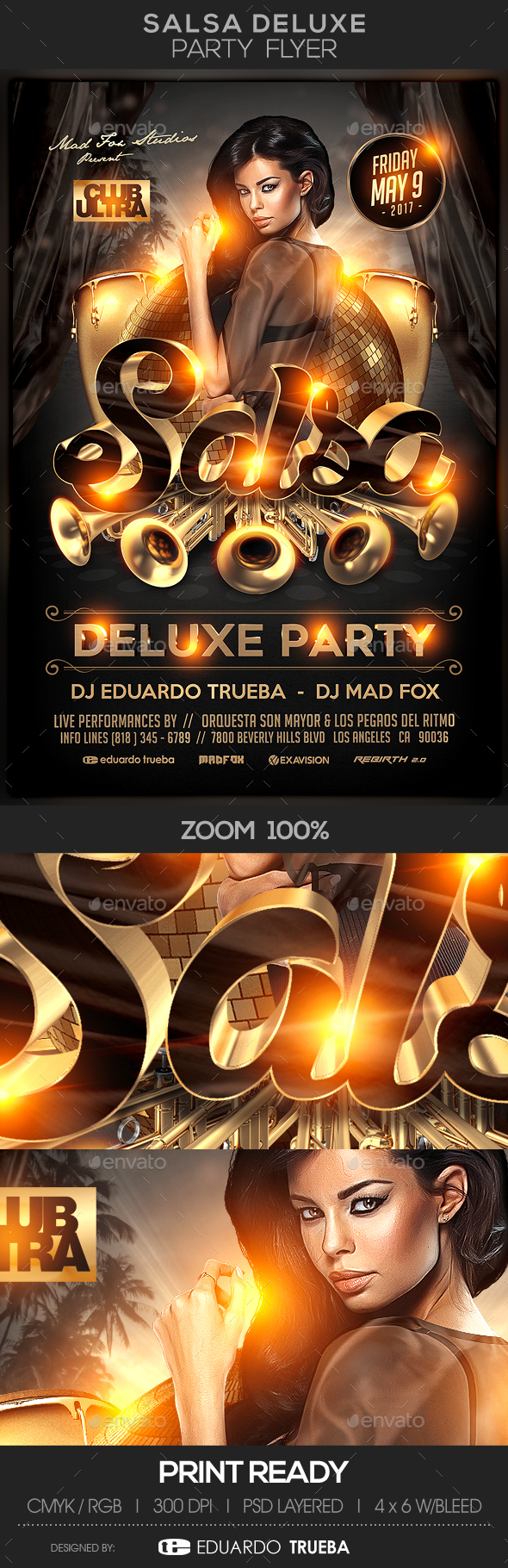 Salsa Deluxe Party Flyer - Clubs & Parties Events