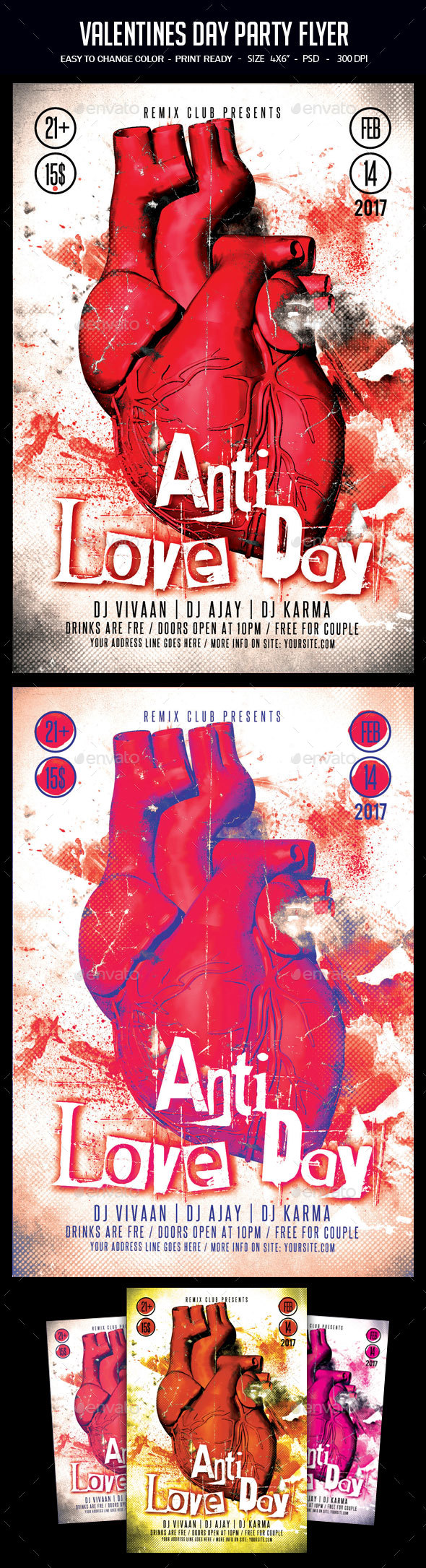 Valentines Day Flyer - Clubs & Parties Events