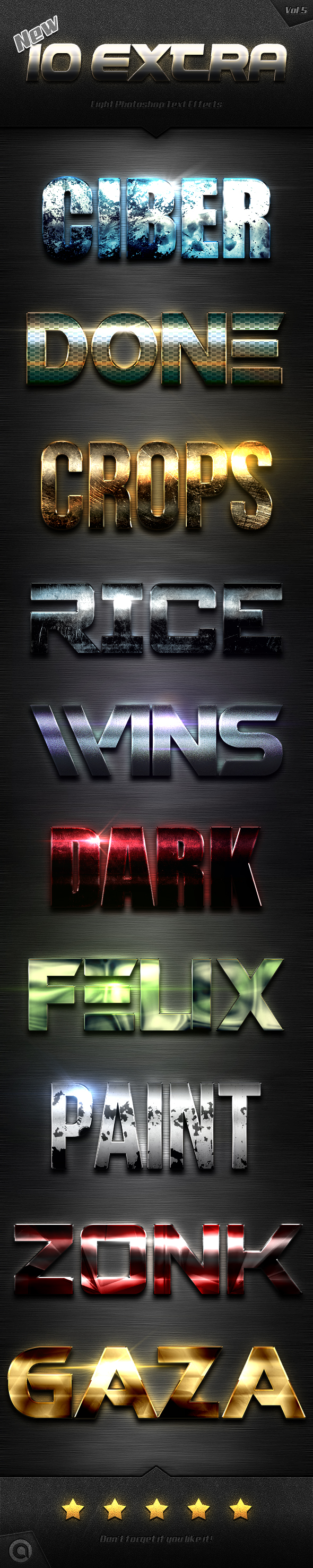 New 10 Extra Light Text Effects Vol.5 - Styles Photoshop