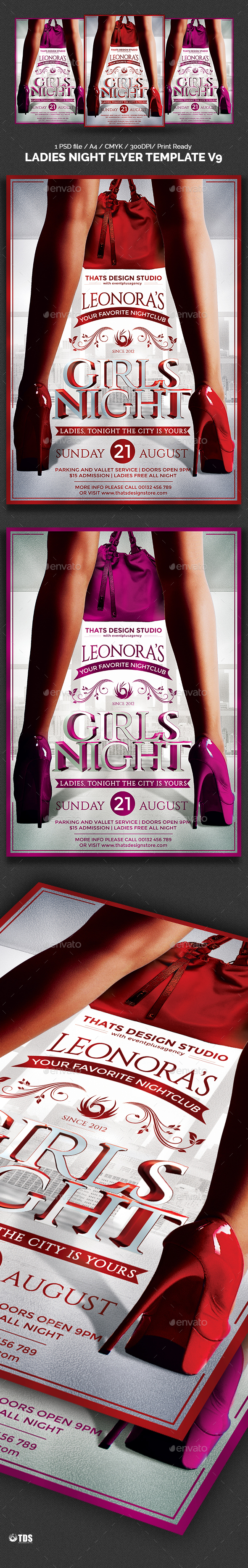 Ladies Night Flyer Template V9 - Clubs & Parties Events