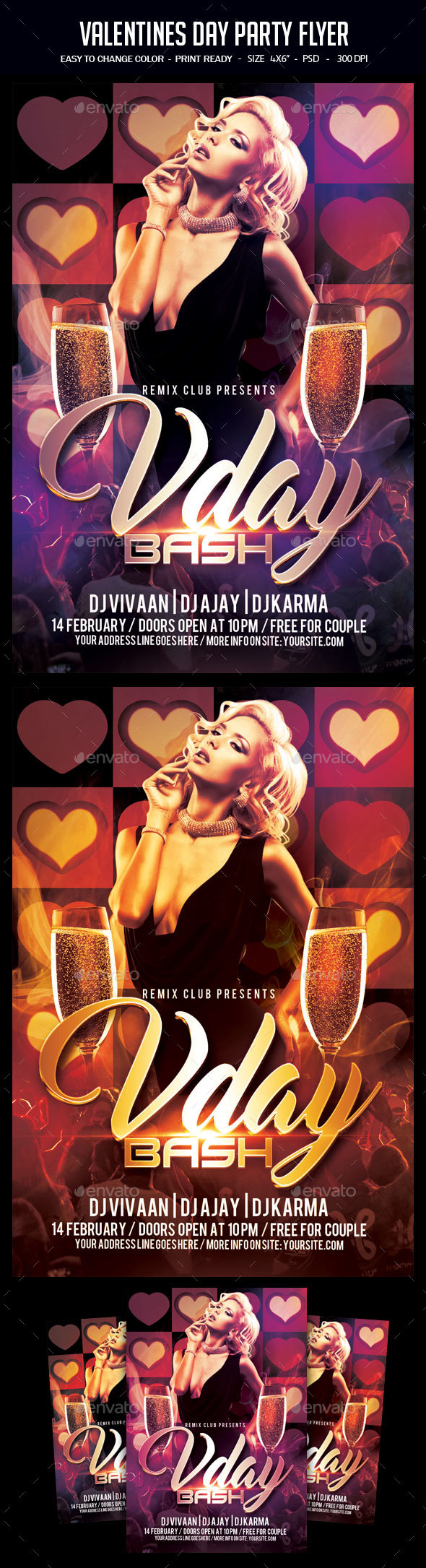 Valentines Day Flyer - Clubs & Parties Events