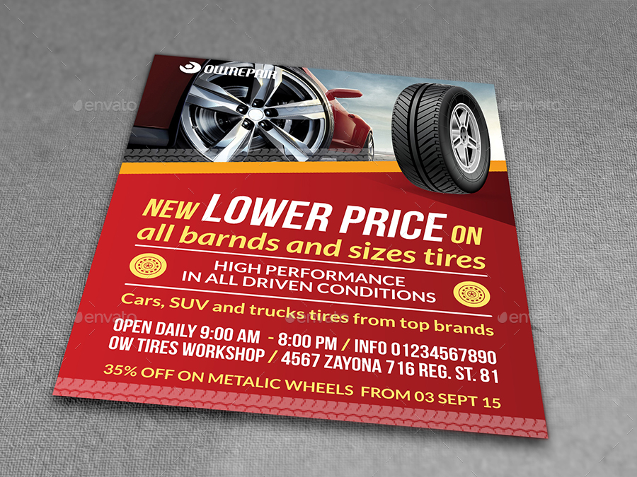 Tire Shop Advertising Bundle By Owpictures Graphicriver