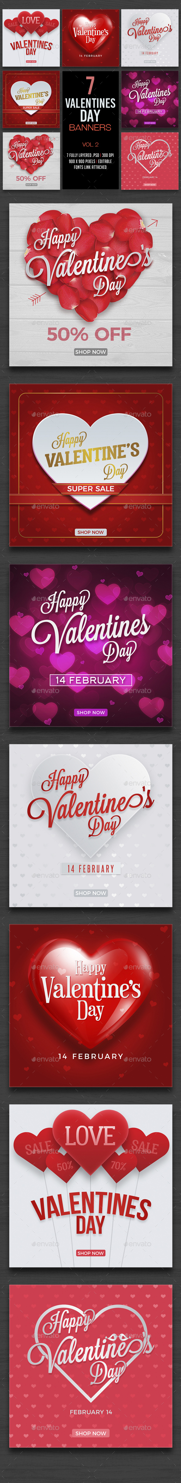 Valentines Day Banner Set Vol2