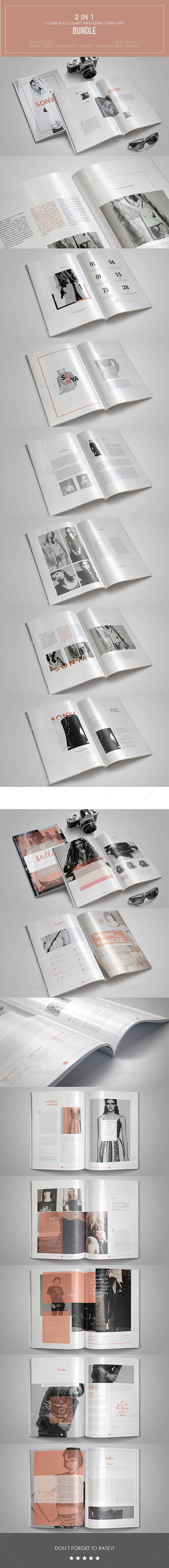 2 in 1 Clean & Ellegant Magazine Template - Magazines Print Templates
