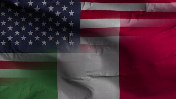 USA Italy Flag Mix Textured Waving Background 4K alt