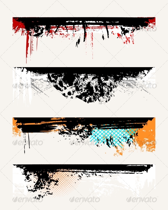 Set of grunge edges - Decorative Symbols Decorative