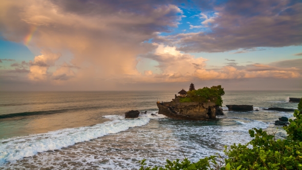 Pura Tanah Lot Temple at Sunset. Bali alt
