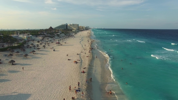 Aerial Footage of Cancun Beach