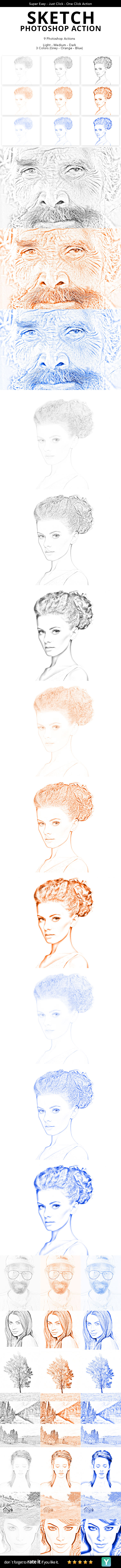 Sketch Photoshop Action - Photo Effects Actions
