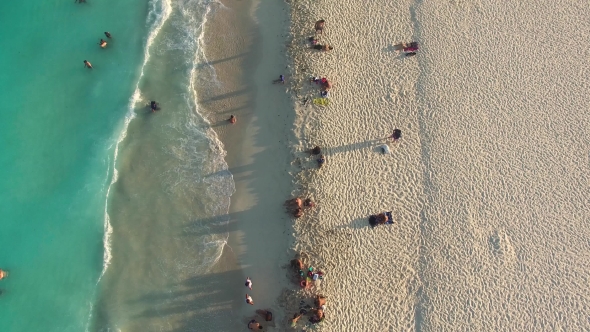 Aerial of Cancun Beach