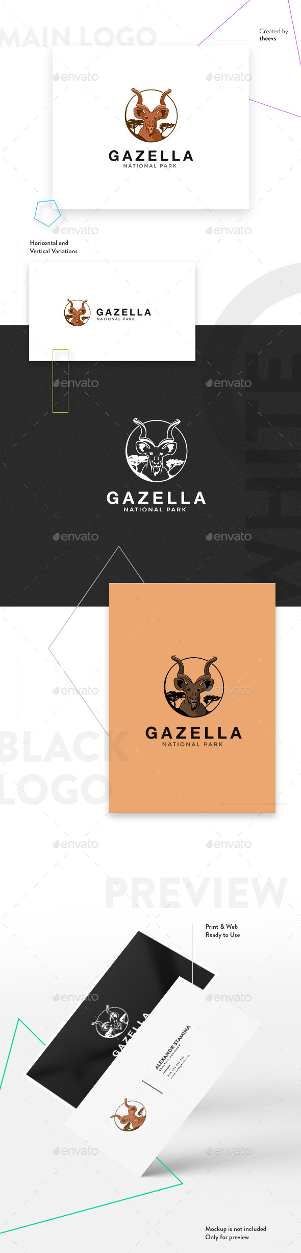 Gazella Logo - Animals Logo Templates
