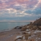 Epic Flying Drone To Over the Winter Beach During a Beautiful Pink Sunset - VideoHive Item for Sale