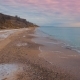 Epic Flying Drone To Over the Winter Beach During a Beautiful Pink Sunset. . - VideoHive Item for Sale