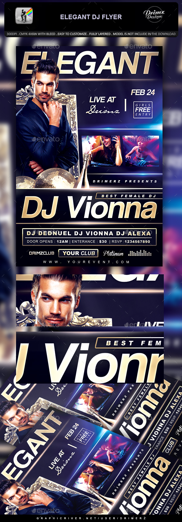 Elegant DJ Flyer - Events Flyers