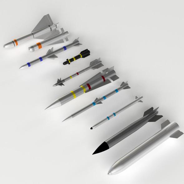 Missiles and Bombs collection scene - 3DOcean Item for Sale