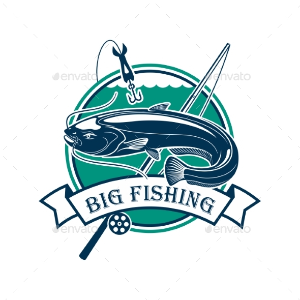 Big Fishing Sport Club Emblem - Sports/Activity Conceptual