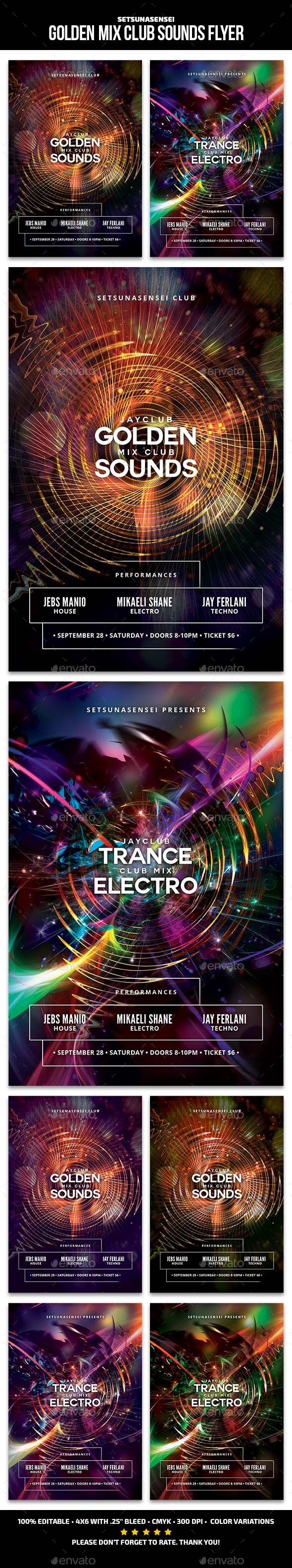 Golden Mix Club Sounds Flyer - Clubs & Parties Events