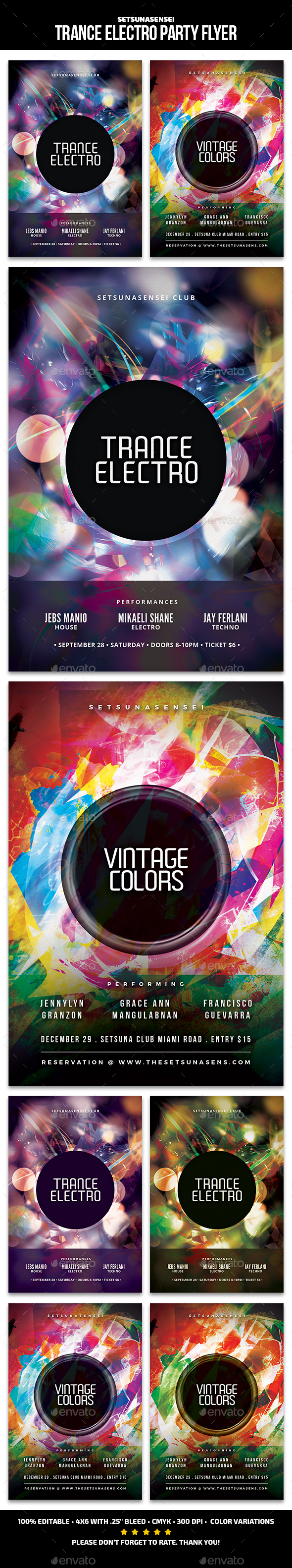 Trance Electro Party Flyer - Clubs & Parties Events