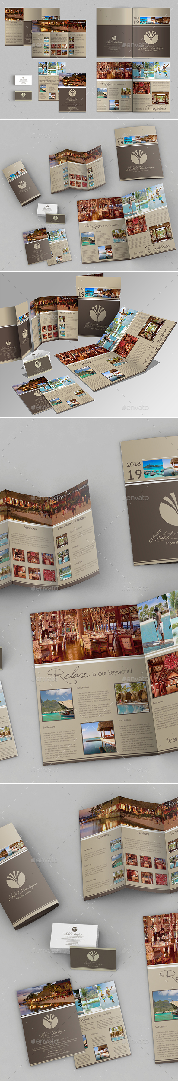 A3 + A4 Trifold Brochure + Business Card - Corporate Brochures