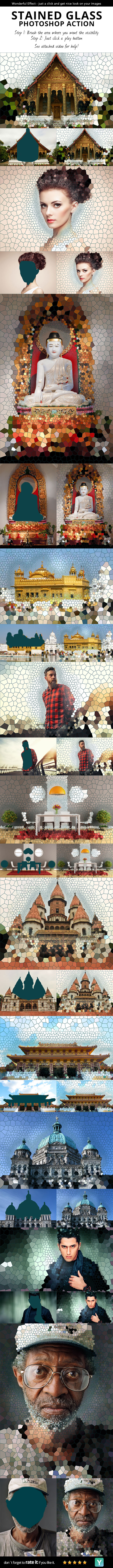 Stained Glass - Photoshop Action - Photo Effects Actions