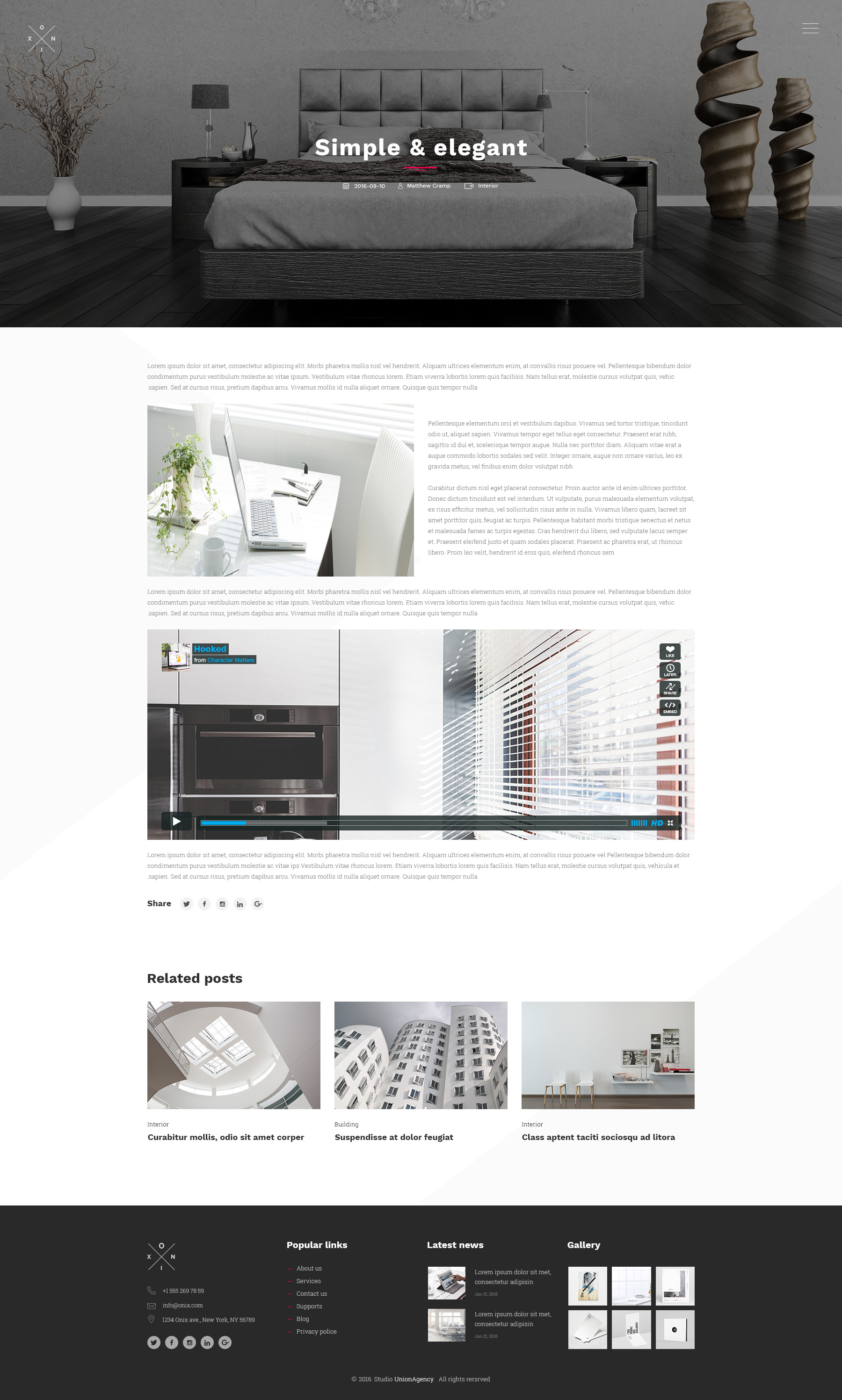 Onix - Multi Purpose Architecture / Interior / Portfolio PSD Template ...