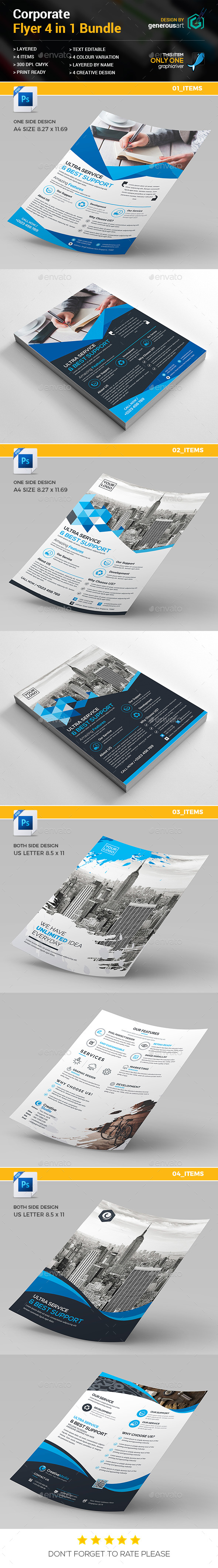 Flyer Bundle 4 in 1 - Corporate Flyers