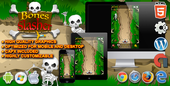 Bones Slasher - HTML5 Construct 2 Survival Game - CodeCanyon Item for Sale